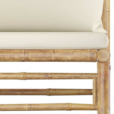 vidaXL 12-delige Loungeset met crèmewitte kussens bamboe