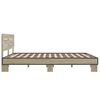 vidaXL Bedframe bewerkt hout metaal sonoma eikenkleurig 150x200 cm