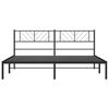 vidaXL Bedframe met hoofdbord metaal zwart 193x203 cm