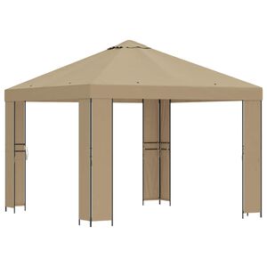 vidaXL Paviljoen 3 x 3 m Beige Polyester en staal 190 gsm