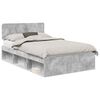 vidaXL Bedframe met hoofdeinde Beton 120 x 200 cm Massief grenenhout