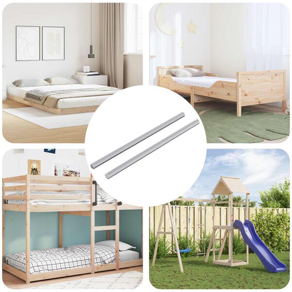 vidaXL Draadstaaf 2 pcs Zilver 6 x 135 mm Staal