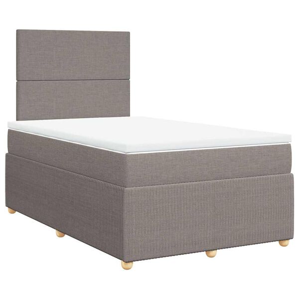 vidaXL Boxspring met matras stof taupe 120x190 cm