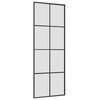 vidaXL Schuifdeur met beslagset 76x205 cm ESG glas zwart