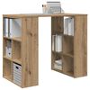 vidaXL Bureau met plank Artisan Eiken 90 x 50 x 75 cm Bewerkt hout