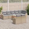 vidaXL Tuinbankenset met kussen 9 pcs Beige poly rattan