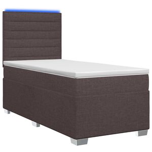 vidaXL Boxspringbed met matras Donkerbruin 80 x 200 cm Stof