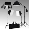 vidaXL Fotostudioset met softboxlampen en achtergrond