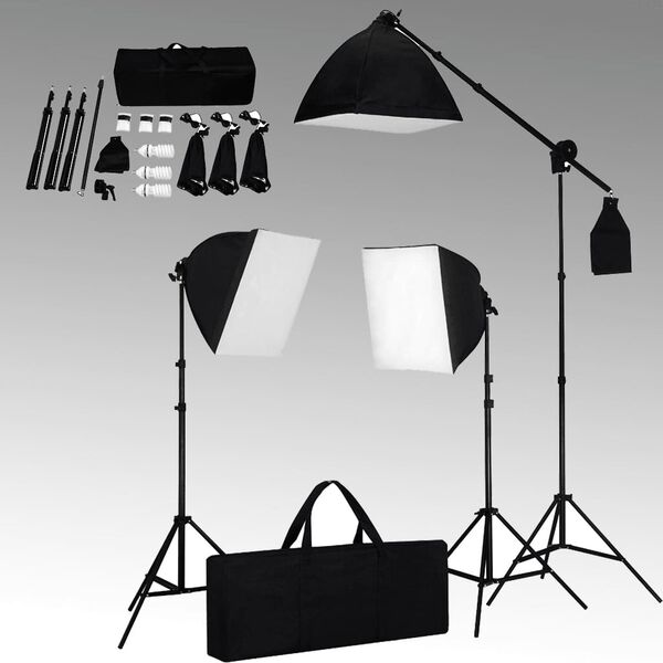 vidaXL Fotostudioset met softboxlampen en achtergrond