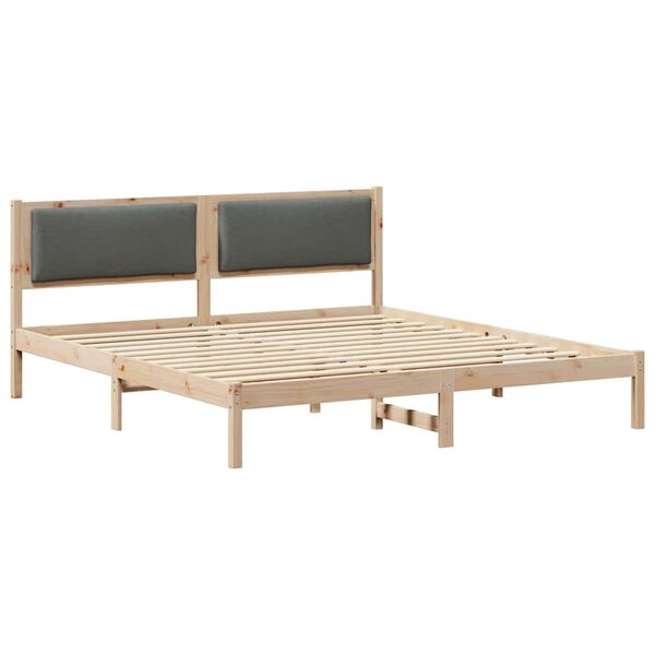 vidaXL Bedframe Donkergrijs 180 x 200 cm Massief grenenhout