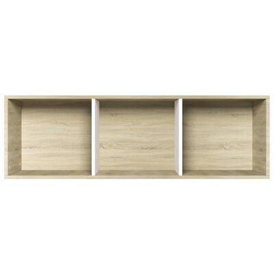 vidaXL Boekenkast/tv-meubel 36x30x114cm bewerkt hout wit en eikenkleur