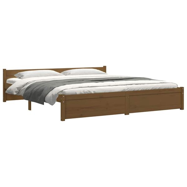 vidaXL Bedframe massief hout honingbruin 200x200 cm