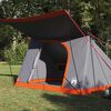 vidaXL Camping Tent met dak Grijs en Oranje 223 x 163 x 130 cm taft