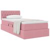 vidaXL Opslag bed met matras met hoofdeinde Roze 90 x 190 cm Fluweel
