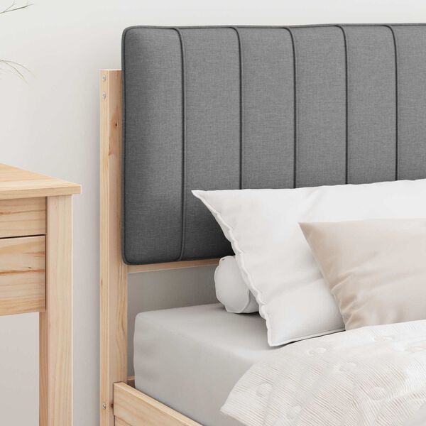 vidaXL Bedframe met Gevoerd Hoofdgedeelte Lichtgrijs 90 x 200 cm