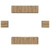 vidaXL Tv-meubelset Wandgemonteerd 6 pcs Artisan Eiken Bewerkt hout