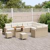 vidaXL Tuinbankenset met kussen 13 pcs Beige en Cr&egrave;me poly rattan