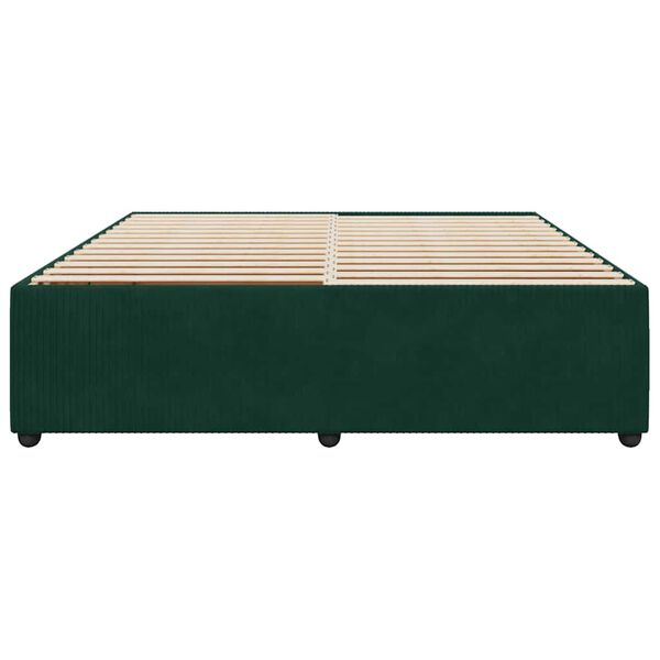 vidaXL Bedframe zonder matras 180x200 cm fluweel donkergroen