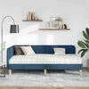 vidaXL Hoekbedframe met matras met hoofdeinde Blauw 90 x 200 cm Stof