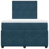 vidaXL Boxspring met matras fluweel donkerblauw 120x200 cm