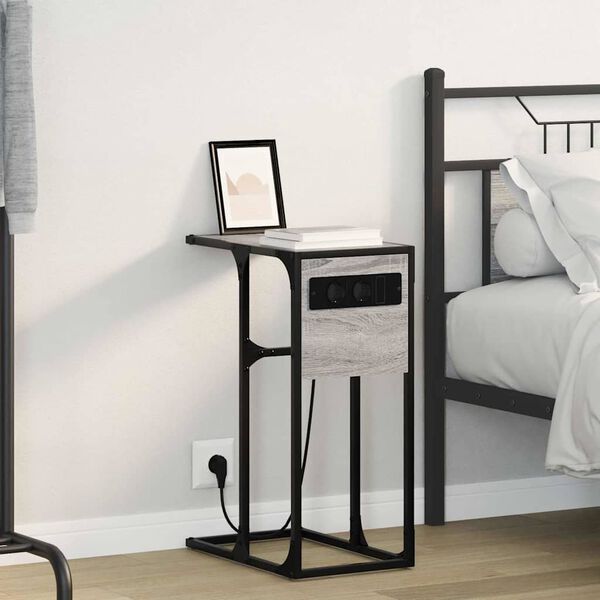 vidaXL Nachtkastje Grijs Sonoma 41,5 x 26 x 60,5 cm Bewerkt hout