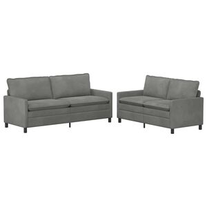 vidaXL Bankstel 2 pcs Donkergrijs Fluweel