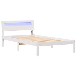 vidaXL Bedframe met hoofdeinde Wit 90 x 190 cm Massief grenenhout