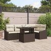 vidaXL Tuin Sofa Set met kussen met opslag 6 pcs Bruin en cr&egrave;me
