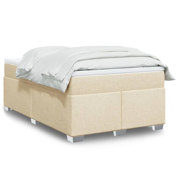 vidaXL Boxspring met matras stof cr&egrave;mekleurig 120x190 cm