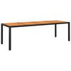 vidaXL Tuintafel 250x100x75 cm acaciahout en poly rattan zwart