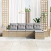 vidaXL Tuin Sofa Set met kussen 5 pcs Beige en Licht Grijs Poly Rattan