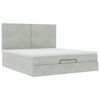vidaXL Ottoman bed met matrassen 200x200cm fluweel lichtgrijs
