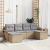 vidaXL Tuin Sofa Set met opslag 6 pcs Beige poly rattan