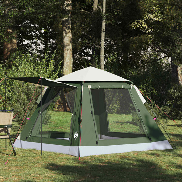 vidaXL Directe Tent met opslag Groen 205 x 205 x 143 cm Staal