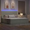 vidaXL Opbergbed met LED met matras Lichtgrijs 200 x 200 cm Fluweel