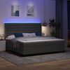 vidaXL LED Box Spring Bed met matras Donkergrijs 200 x 200 cm Stof