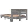 vidaXL Bedframe bewerkt hout metaal grijs sonoma eiken 120x190 cm