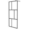 vidaXL Inloopdouchewand 90x195 cm gehard glas zwart