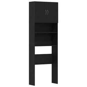 vidaXL Wasmachinekast 64x24x190 cm spaanplaat zwart eikenkleurig