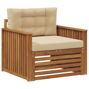 vidaXL Buiten bankenset Massief Acaciahout en Polyester Naturel