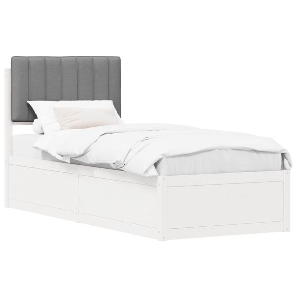 vidaXL Bedframe met Gevoerd Hoofdgedeelte Lichtgrijs 80 x 200 cm