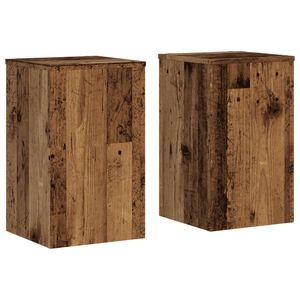 vidaXL Plantenstandaards 2 st 30x30x50 cm bewerkt hout oud houtkleurig