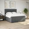 vidaXL Boxspring met matras stof donkergrijs 180x200 cm