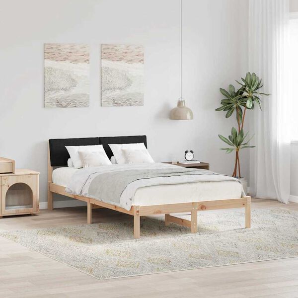 vidaXL Bedframe Bruin en zwart 120 x 190 cm Massief grenenhout