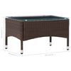 vidaXL 4-delige Loungeset met kussens poly rattan bruin