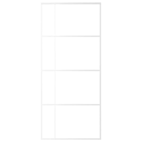 vidaXL Schuifdeur 90x205 cm ESG-glas en aluminium wit