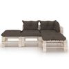 vidaXL 4-delige Loungeset met kussens pallet grenenhout