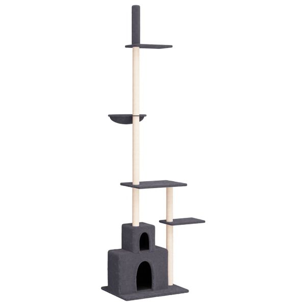 vidaXL Kattenmeubel vloer tot plafond 250,5-276,5 cm donkergrijs
