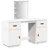 vidaXL Kaptafelset met LED massief grenenhout wit