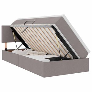 vidaXL Opbergbed met LED met matras met LED Taupe 100 x 200 cm Stof
